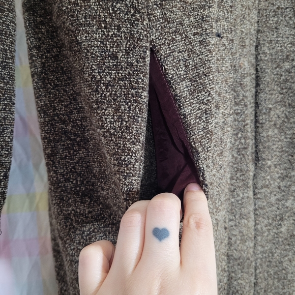 Vintage 90s tapestry coat CLIO brown textured fabric lightweight jacket - Picture 3 of 9